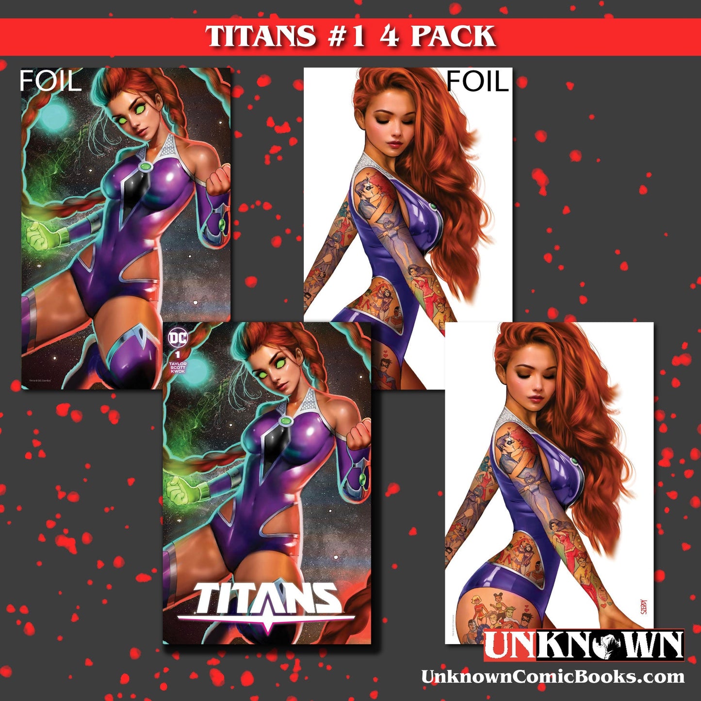 [SIGNED COA] - [4 PACK] TITANS #1 NATHAN SZERDY EXCLUSIVE VAR {IN STOCK}