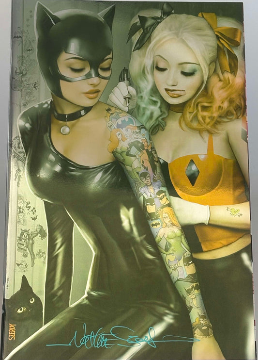 [SIGNED W/ COA] [FOIL] HARLEY QUINN #31 NATHAN SZERDY (616) EXCLUSIVE CATWOMAN TATTOO FOIL VIRGIN VAR [IN STOCK]