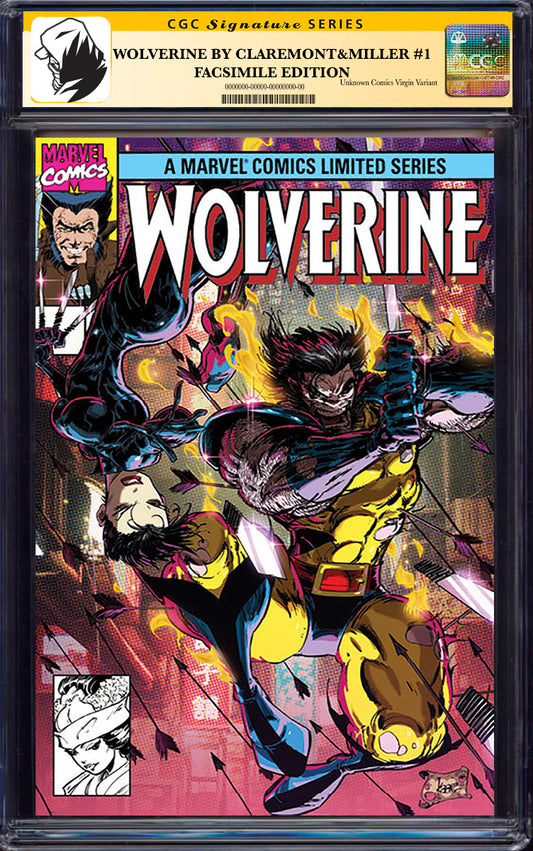 [TRIPLE SIGNED] [CLAREMONT / ANDREWS / MILLER] WOLVERINE BY CLAREMONT & MILLER #1 FACSIMILE EDITION [NEW PRINTING] UNKNOWN COMICS KAARE ANDREWS EXCLUSIVE VAR [CGC 9.6+ YELLOW LABEL] (11/27/2024)