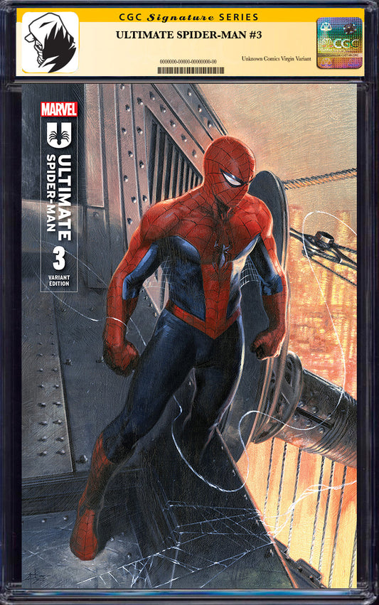 [SIGNED BY JONATHAN HICKMAN] ULTIMATE SPIDER-MAN 3 UNKNOWN COMICS GABRIELE DELL'OTTO EXCLUSIVE VAR [CGC 9.6+ YEELOW LABEL] [03/26/2025]