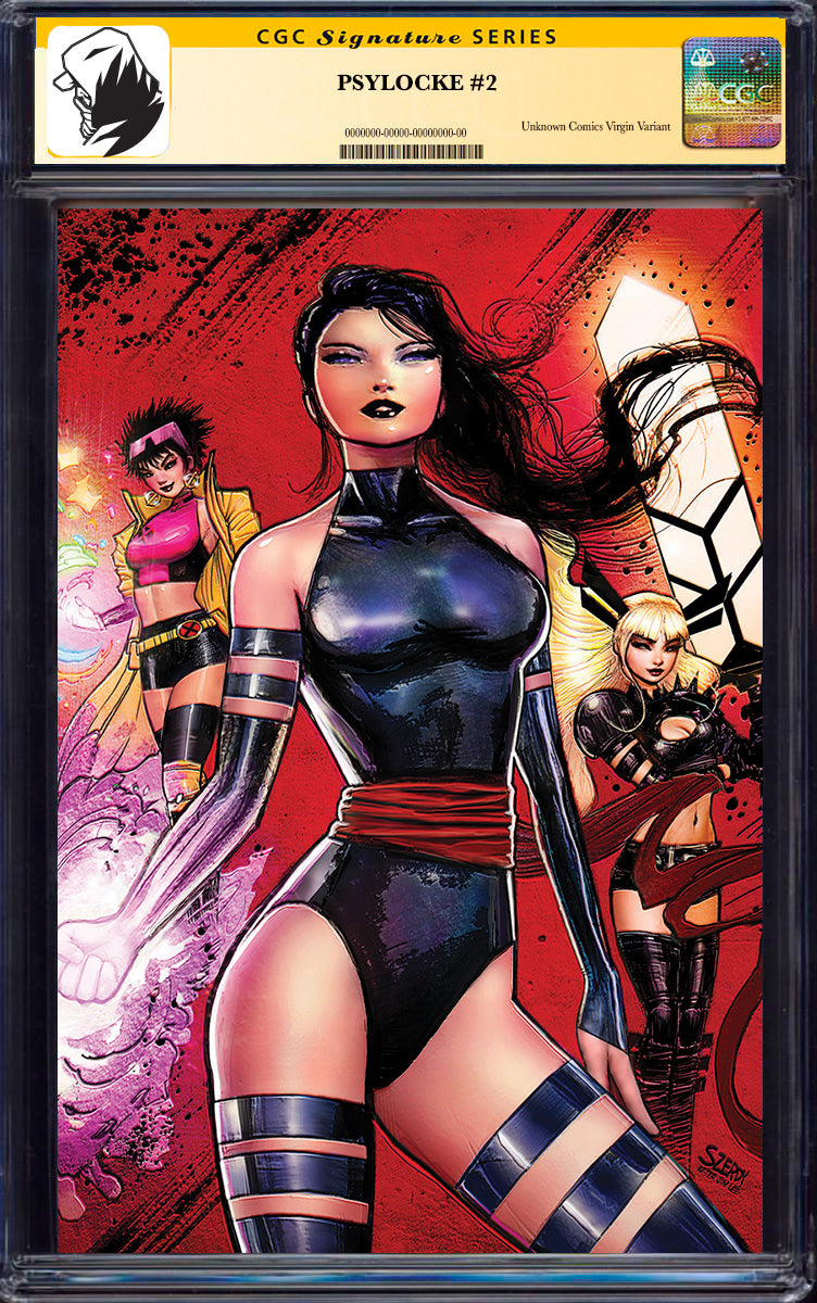 [SIGNED CGC 9.6+ YELLOW LABEL] Psylocke #2 Unknown Comics Nathan Szerdy Exclusive Virgin Var (06/2025)