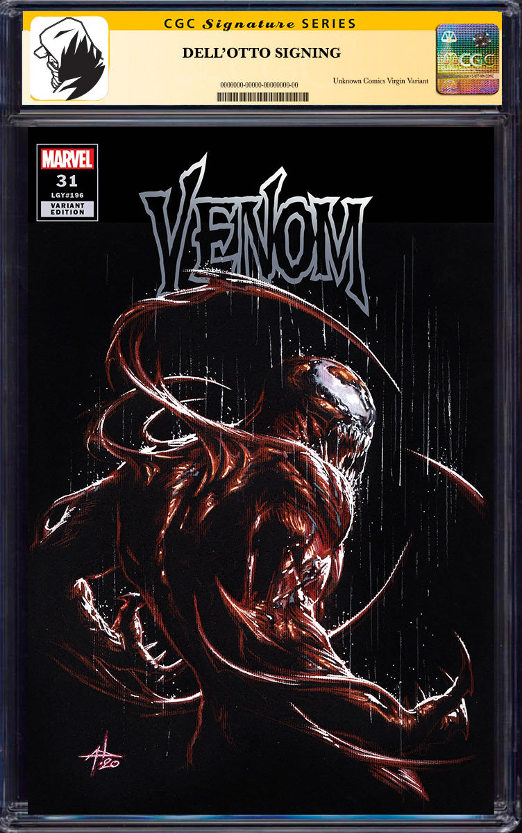 [SIGNED CGC 9.6+ YELLOW LABEL] Venom #31 Unknown Comics Gabriele Dell_Otto Exclusive Carnage Var Kib [08-25]