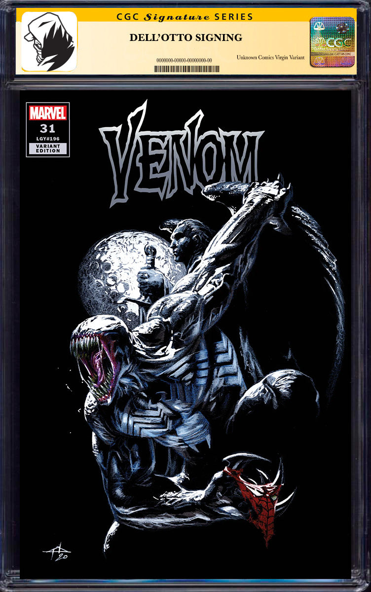 [SIGNED CGC 9.6+ YELLOW LABEL] VENOM #31 UNKNOWN COMICS GABRIELE DELL_OTTO EXCLUSIVE VENOM VAR KIB [08-25]