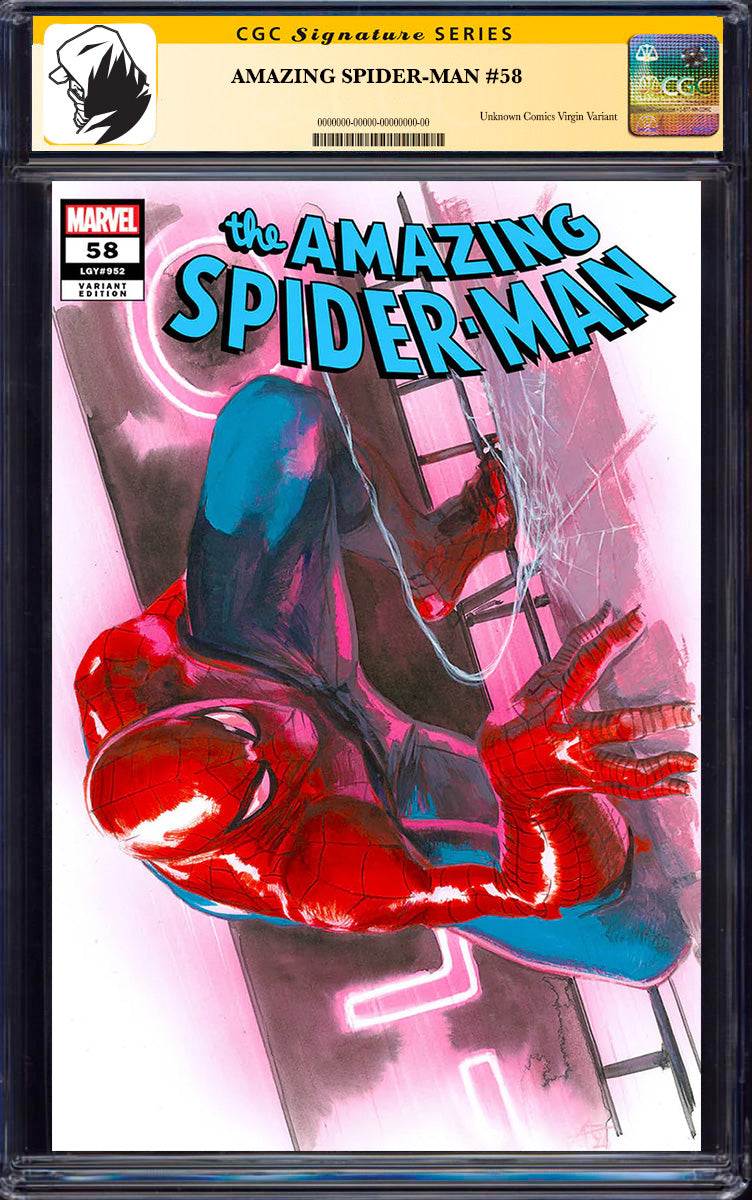 [SIGNED CGC 9.6+ YELLOW LABEL] Amazing Spider-Man #58 Unknown Comics Exclusive Gabriele Dell_Otto Var [08-25]