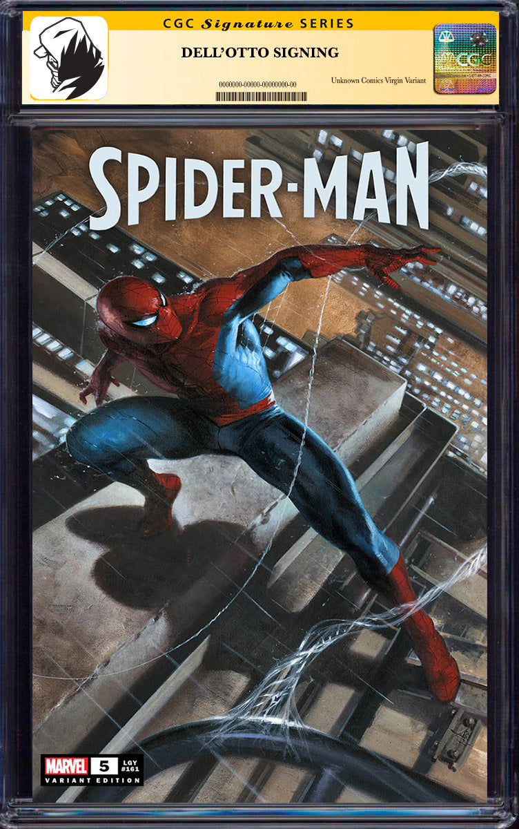 [SIGNED CGC 9.6+ YELLOW LABEL] Spider-Man #5 Unknown Comics Dell_Otto Exclusive Var [08-25]