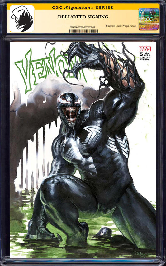 [SIGNED CGC 9.6+ YELLOW LABEL] Venom 5 Unknown Comics Gabriele Dell_Otto Exclusive Var [08-25]