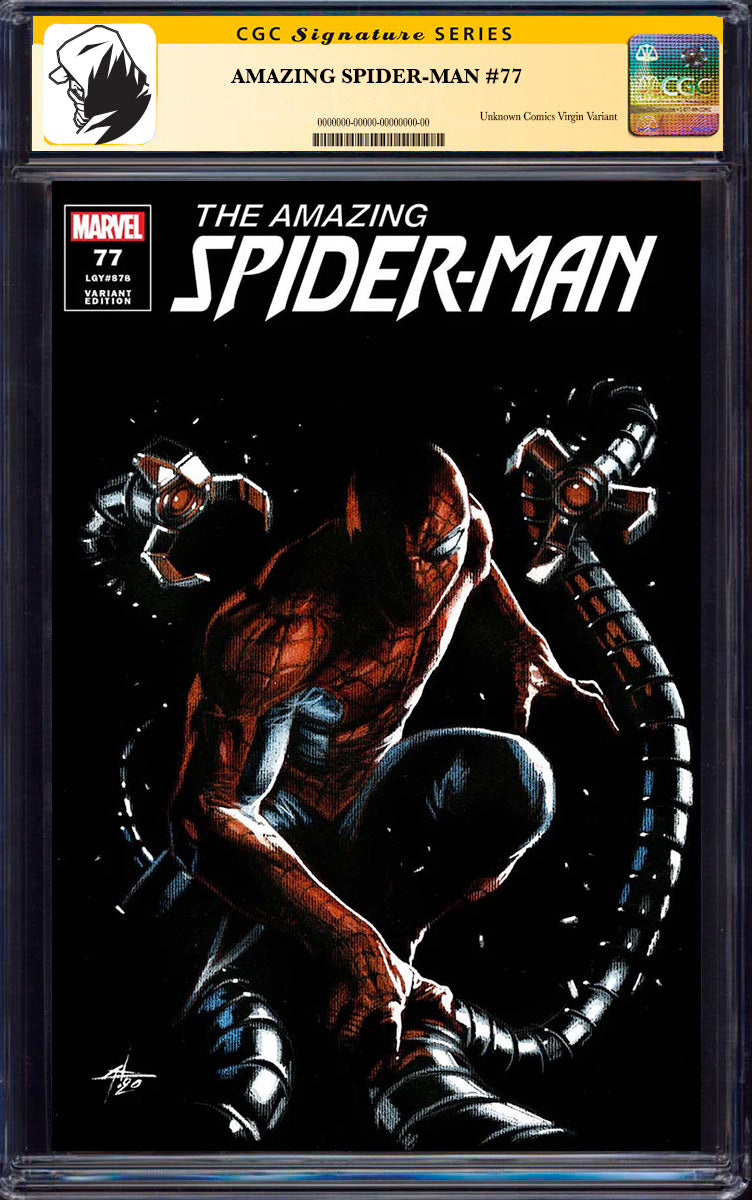 [SIGNED CGC 9.6+ YELLOW LABEL]Amazing Spider-Man #77 Unknown Comics Gabriele Dell_Otto Exclusive Var [08-25]