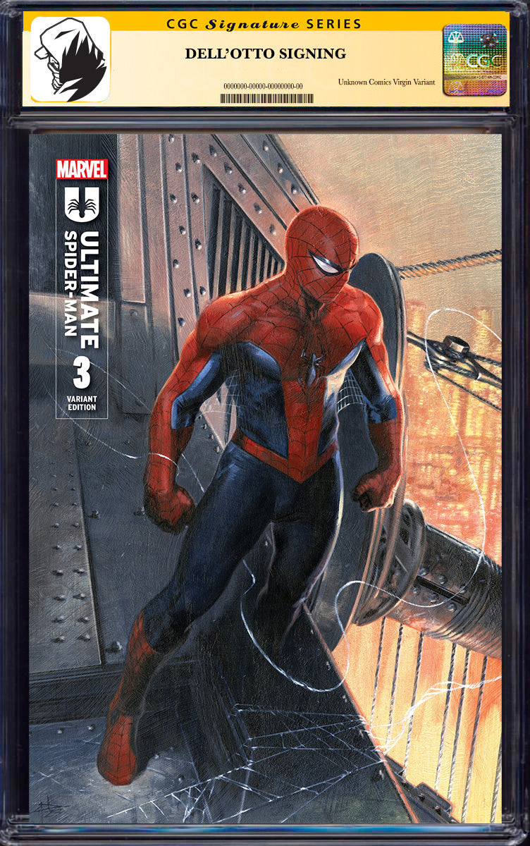 [SIGNED CGC 9.6+ YELLOW LABEL] Ultimate Spider-Man 3 Unknown Comics Gabriele Dell_Otto Exclusive Var [08-25]