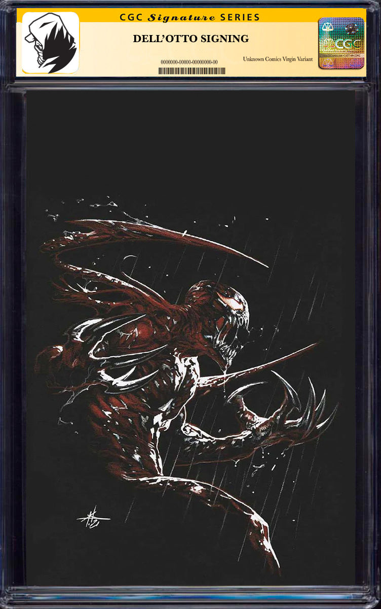 [SIGNED CGC 9.6+ YELLOW LABEL] Carnage Forever 1 Unknown Comics Gabriele Dell_Otto Exclusive Var [08-25]