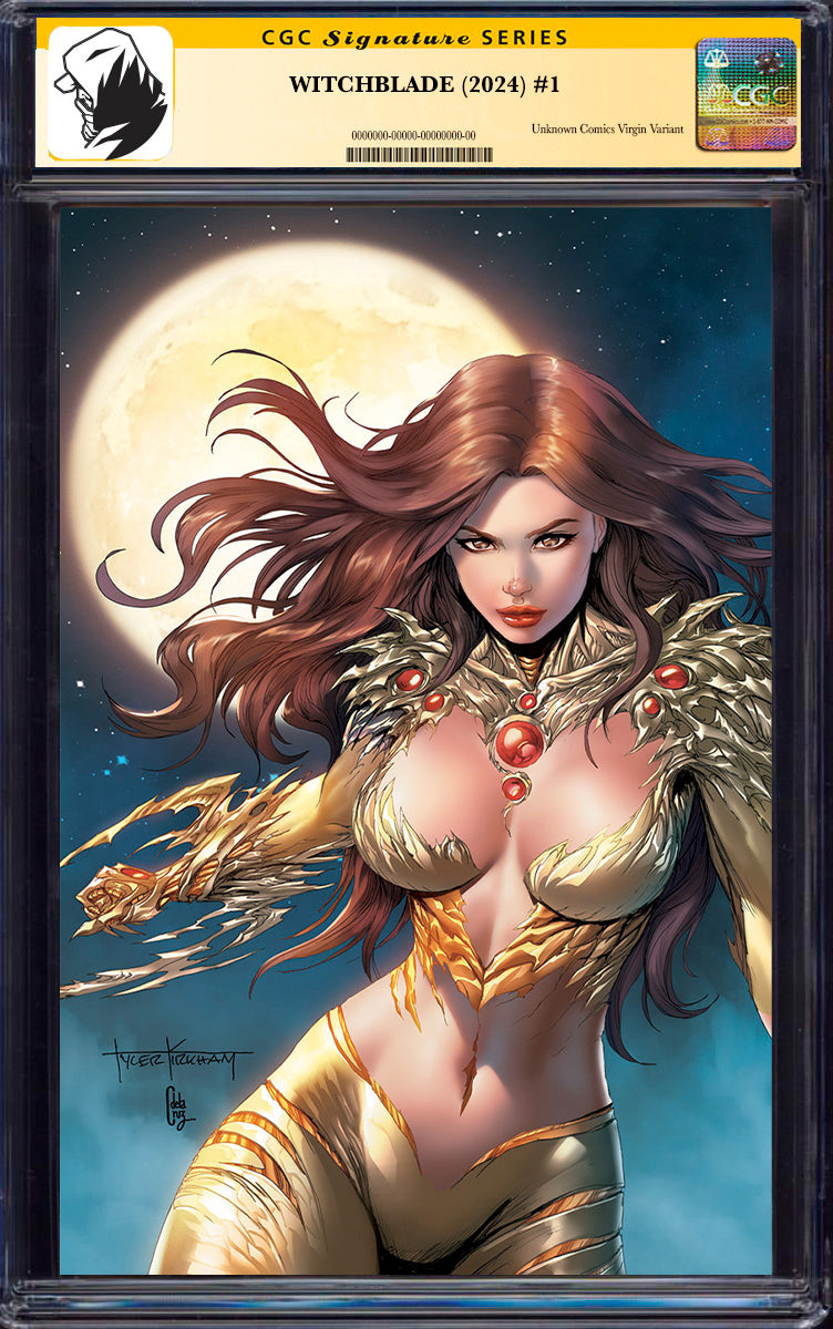 [SIGNED BY TYLER KIRKHAM] WITCHBLADE (2024) #1 UNKNOWN COMICS TYLER KIRKHAM VIRGIN VAR [CGC 9.6+ YELLOW LABEL] (01/29/2025)