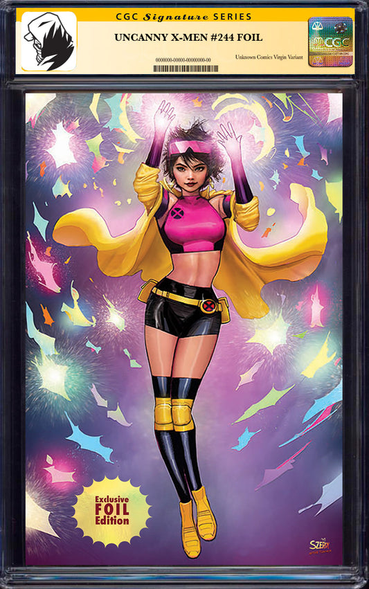 [SIGNED CGC] UNCANNY X-MEN #244 FACSIMILE {FOIL} UNKNOWN COMICS NATHAN SZERDY EXCLUSIVE VIRGIN NYCC 2024 VAR 9.6+ YELLOW LABEL (06/24/2025)