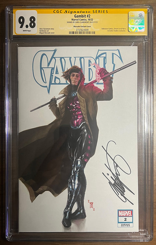 CGC 9.8 YELLOW LABEL GAMBIT #2 UNKNOWN COMICS SIGNED BY CHRIS CLAREMONT (05/08/2024)