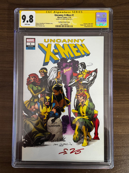 UNCANNY X-MEN #1 2019 SIGNED BY ED BRISSON HIDDEN GEM VAR CGC 9.8 SS YELLOW LABEL [IN STOCK]