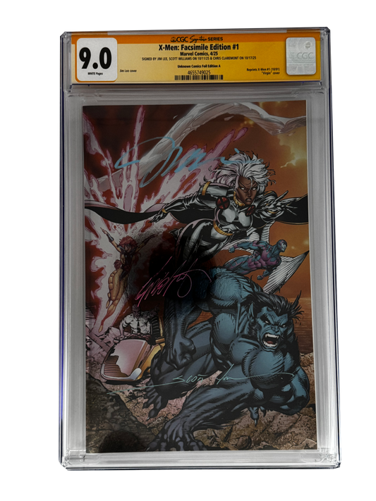 [TRIPLE SIGNED CGC YELLOW LABEL 4 PACK FOIL] X-Men 1991 #1 Facsimile Jim Lee | Claremont |  Williams Cover Var [Set #4]