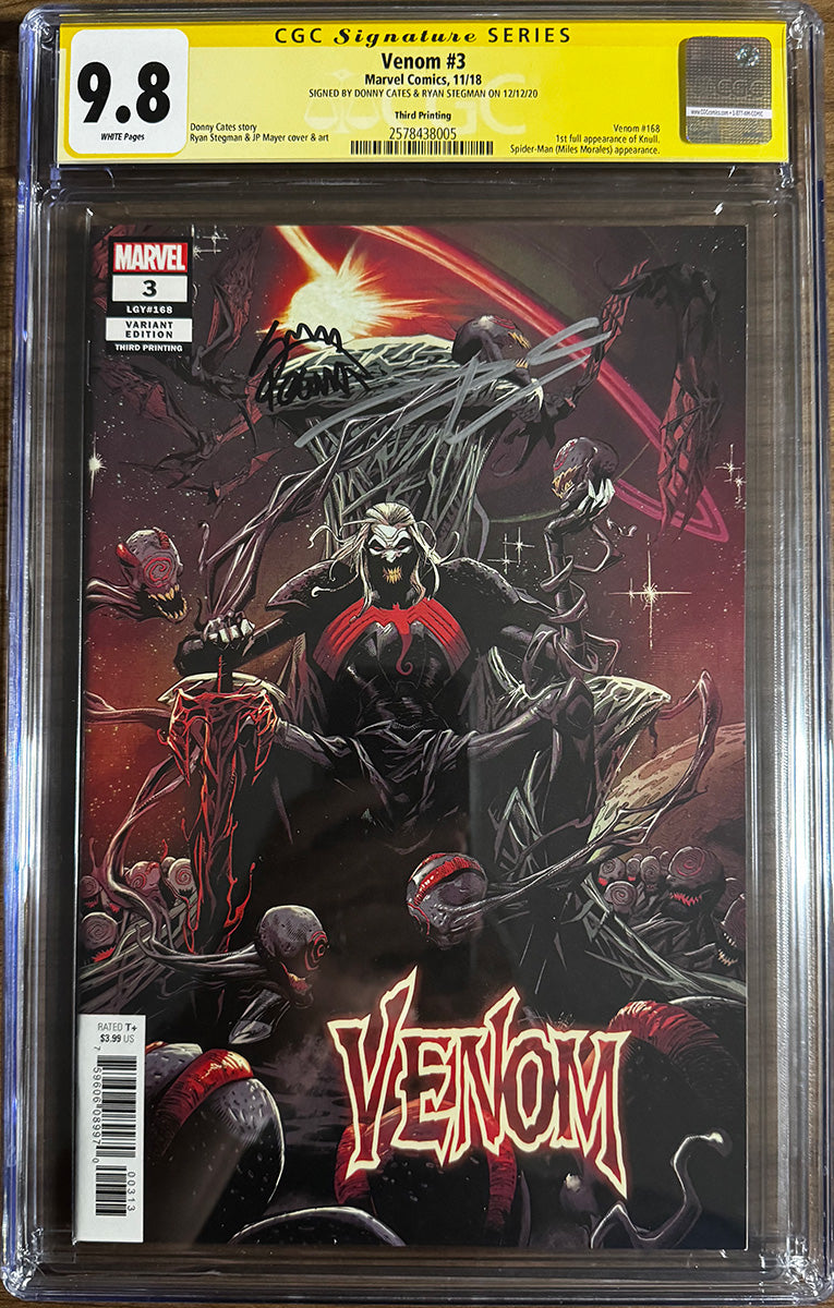 [CGC 9.8 Yellow Label Double Signed Cates | Stegman] VENOM #3 3rd PTG First full appearance of Knull [IN STOCK]