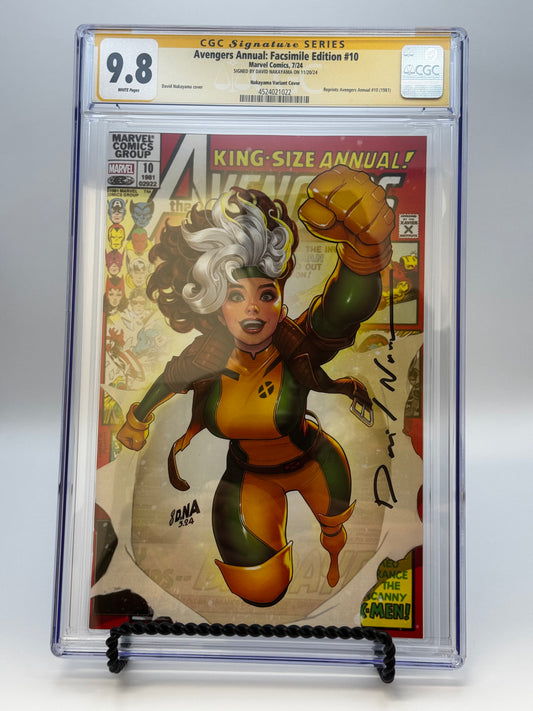 [SIGNED BY DAVID NAKAYAMA] AVENGERS ANNUAL #10 UNKNOWN COMICS DAVID NAKAYAMA EXCLUSIVE VAR FACSIMILE EDITION [CGC 9.8 YELLOW LABEL] [IN STOCK]