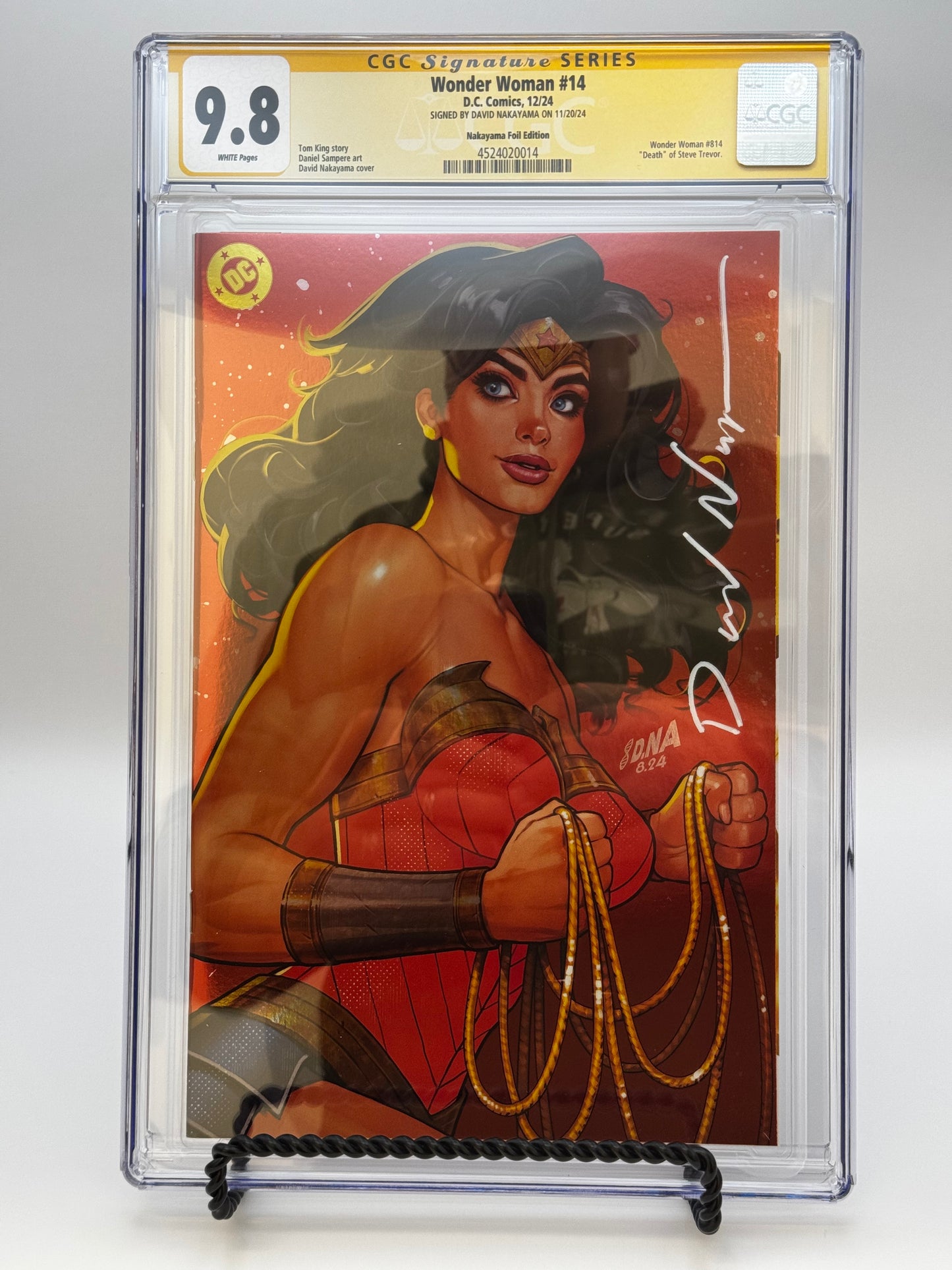 [SIGNED BY DAVID NAKAYAMA] [FOIL] WONDER WOMAN #14 DAVID NAKAYAMA NYCC EXCLUSIVE VIRGIN VAR [CGC 9.8 YELLOW LABEL] [IN STOCK]