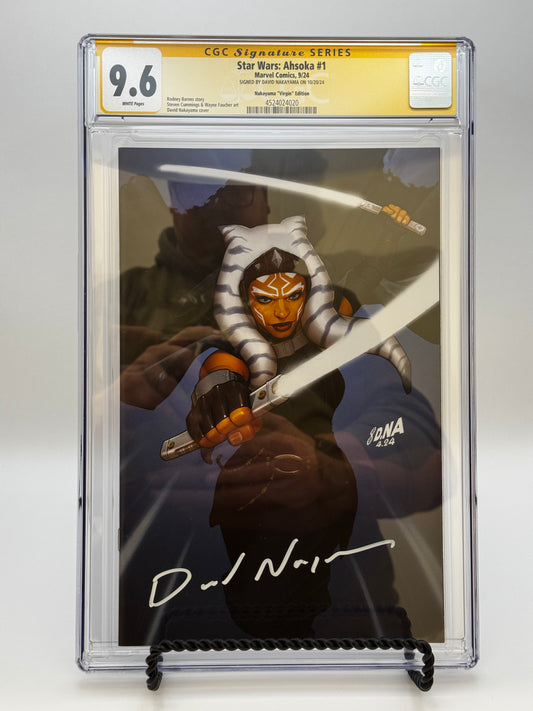 [SIGNED BY DAVID NAKAYAMA] STAR WARS: AHSOKA #1 UNKNOWN COMICS DAVID NAKAYAMA VIRGIN VAR [CGC 9.6 YELLOW LABEL] [IN STOCK]