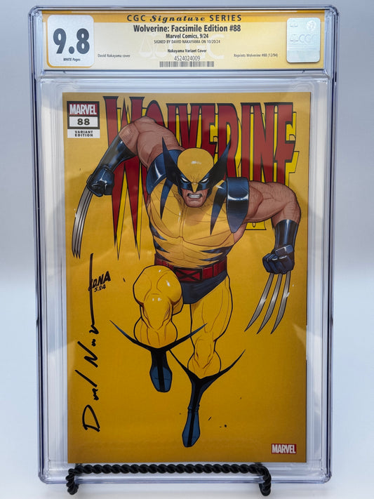 [SIGNED BY DAVID NAKAYAMA] WOLVERINE #88 UNKNOWN COMICS DAVID NAKAYAMA FACSIMILE VAR [CGC 9.8 YELLOW LABEL] [IN STOCK]