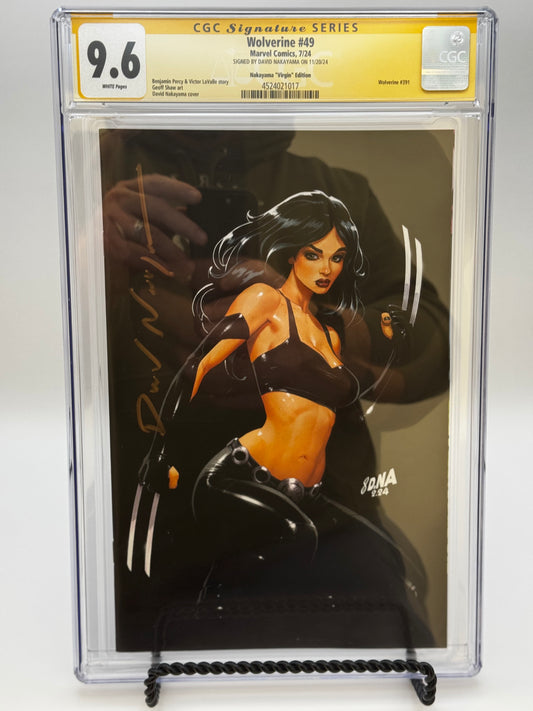 [SIGNED BY DAVID NAKAYAMA] WOLVERINE #49 UNKNOWN COMICS DAVID NAKAYAMA EXCLUSIVE VIRGIN VAR [CGC 9.6 YELLOW LABEL] [IN STOCK]