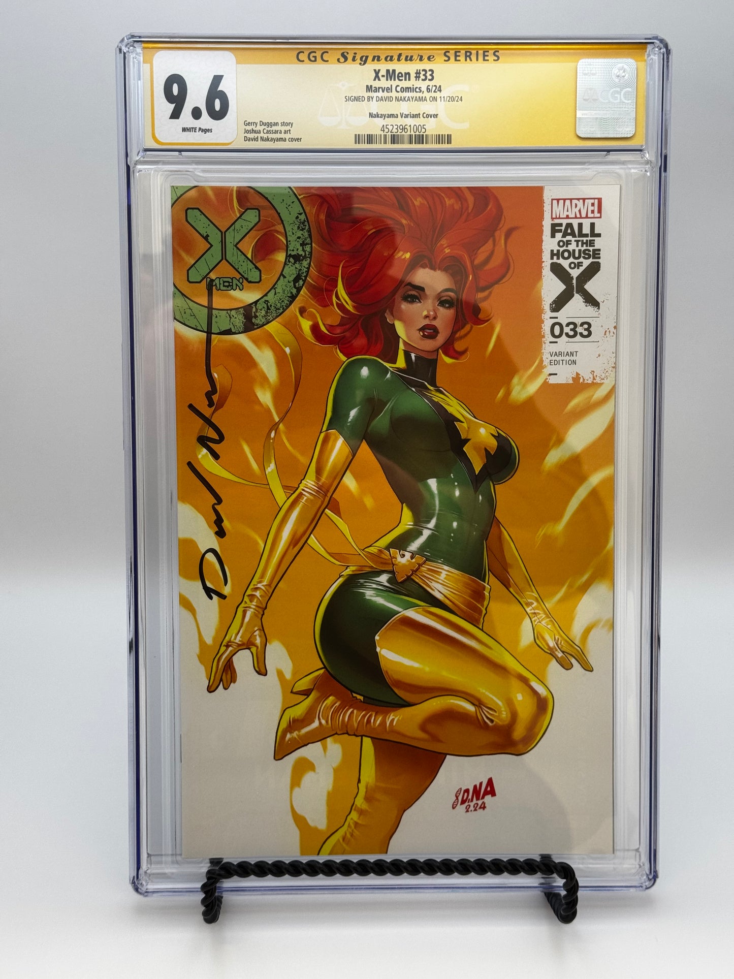 [SIGNED BY DAVID NAKAYAMA] X-MEN #33 [FHX] UNKNOWN COMICS DAVID NAKAYAMA EXCLUSIVE VAR [CGC 9.6 YELLOW LABEL] [IN STOCK]