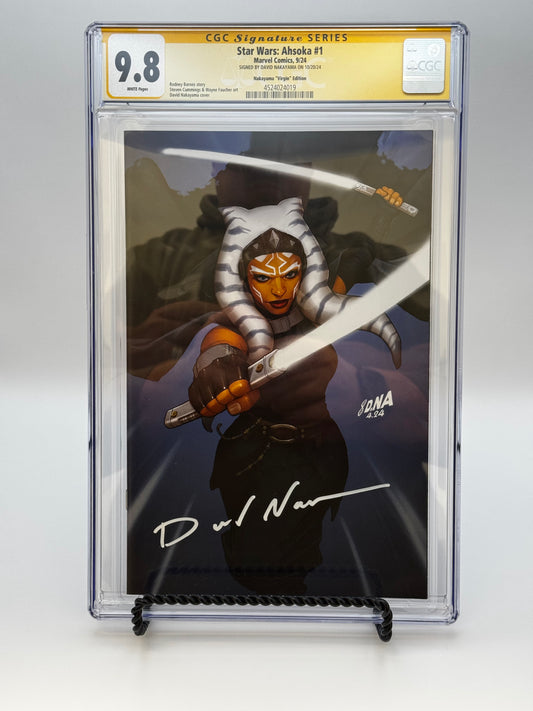 [SIGNED BY DAVID NAKAYAMA] STAR WARS: AHSOKA #1 UNKNOWN COMICS DAVID NAKAYAMA VIRGIN VAR [CGC 9.8 YELLOW LABEL] [IN STOCK]