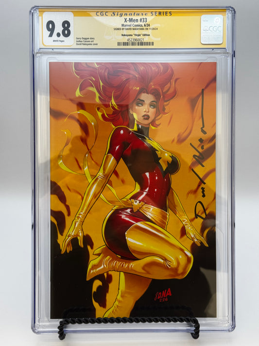 [SIGNED BY DAVID NAKAYAMA] X-MEN #33 [FHX] UNKNOWN COMICS DAVID NAKAYAMA EXCLUSIVE DARK PHOENIX VIRGIN VAR [CGC 9.8 YELLOW LABEL] [IN STOCK]