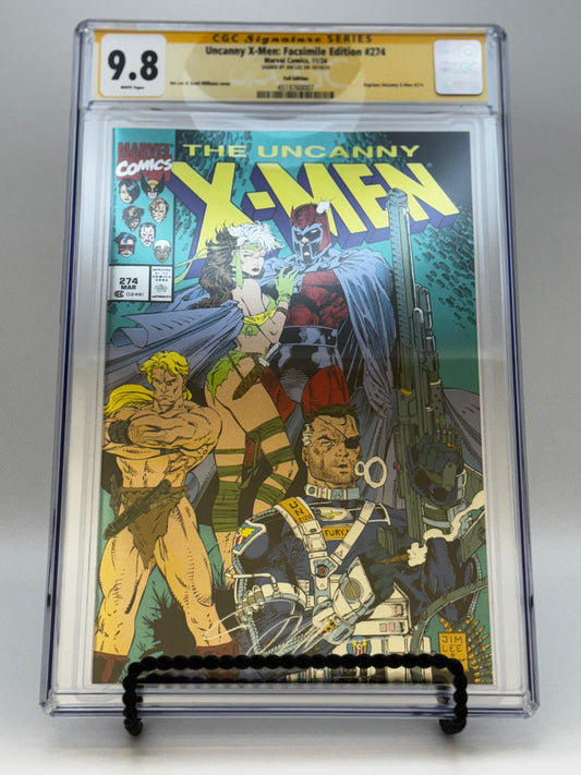 [SIGNED BY JIM LEE] [FOIL] UNCANNY X-MEN #274 FACSIMILE UNKNOWN COMICS EXCLUSIVE VAR [CGC 9.8 YELLOW LABEL] [IN STOCK]