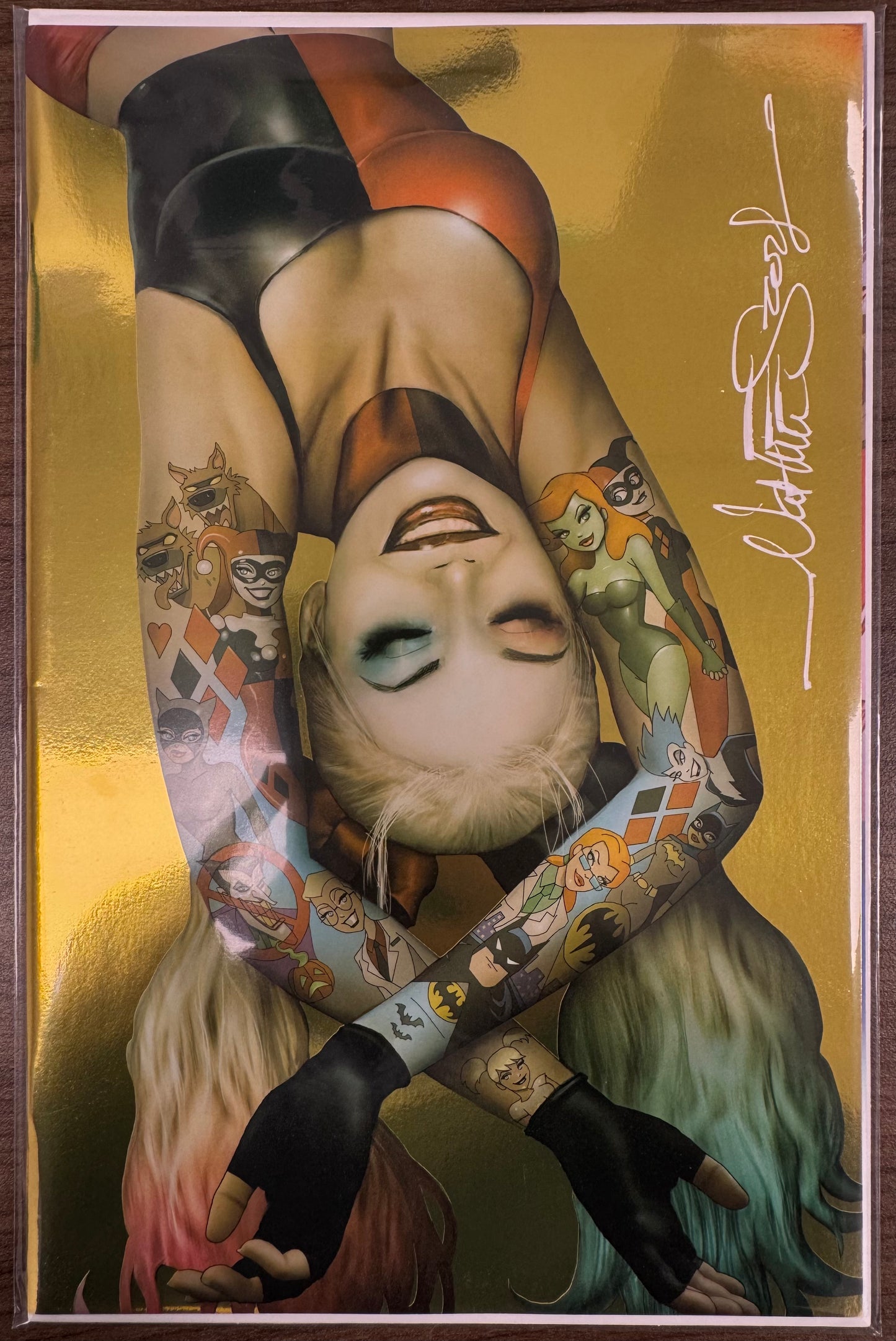 [SIGNED W/ COA] [FOIL] HARLEY QUINN #30 NATHAN SZERDY (616) EXCLUSIVE TATTOO FOIL VIRGIN VAR (01/31/2024) (07/05/2023) [IN STOCK]