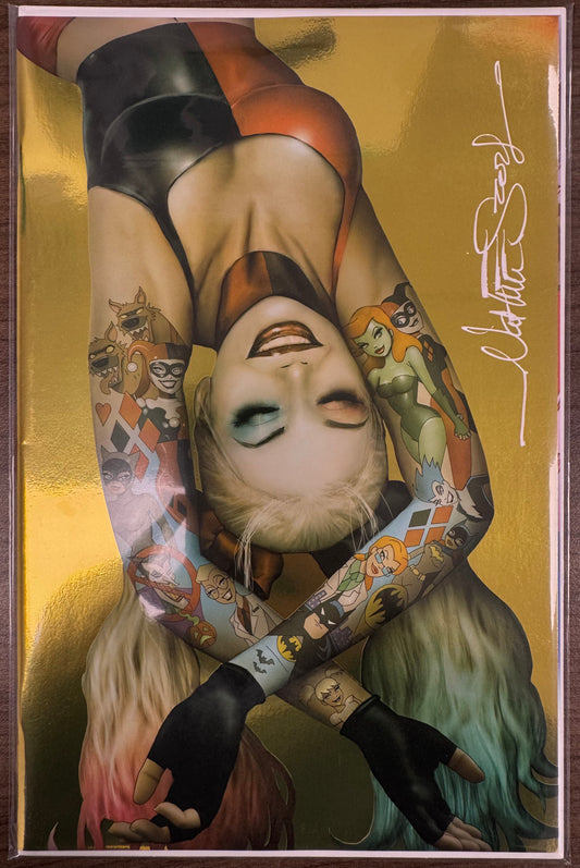 [SIGNED W/ COA] [FOIL] HARLEY QUINN #30 NATHAN SZERDY (616) EXCLUSIVE TATTOO FOIL VIRGIN VAR (01/31/2024) (07/05/2023) [IN STOCK]