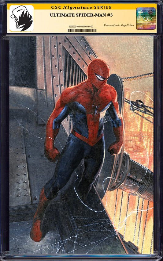 [SIGNED BY JONATHAN HICKMAN] ULTIMATE SPIDER-MAN 3 UNKNOWN COMICS GABRIELE DELL'OTTO EXCLUSIVE VIRGIN VAR [CGC 9.6+ YEELOW LABEL] [03/26/2025]