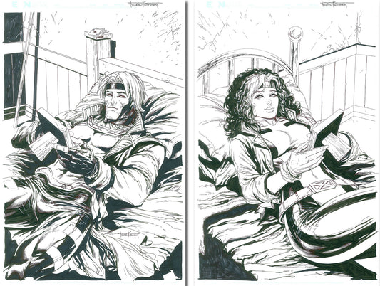 X-MEN '97 #1 | #2 |  Rogue & Gambit by Tyler Kirkham [ORIGINAL ART] [2 PIECES OF ART]
