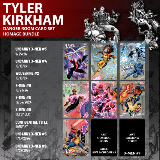 (01/29/2025) [9 PACK] DANGER ROOM CARD SET HOMAGE CONNECTING COVERS EXCLUSIVE TRADE BUNDLE TYLER KIRKHAM VAR