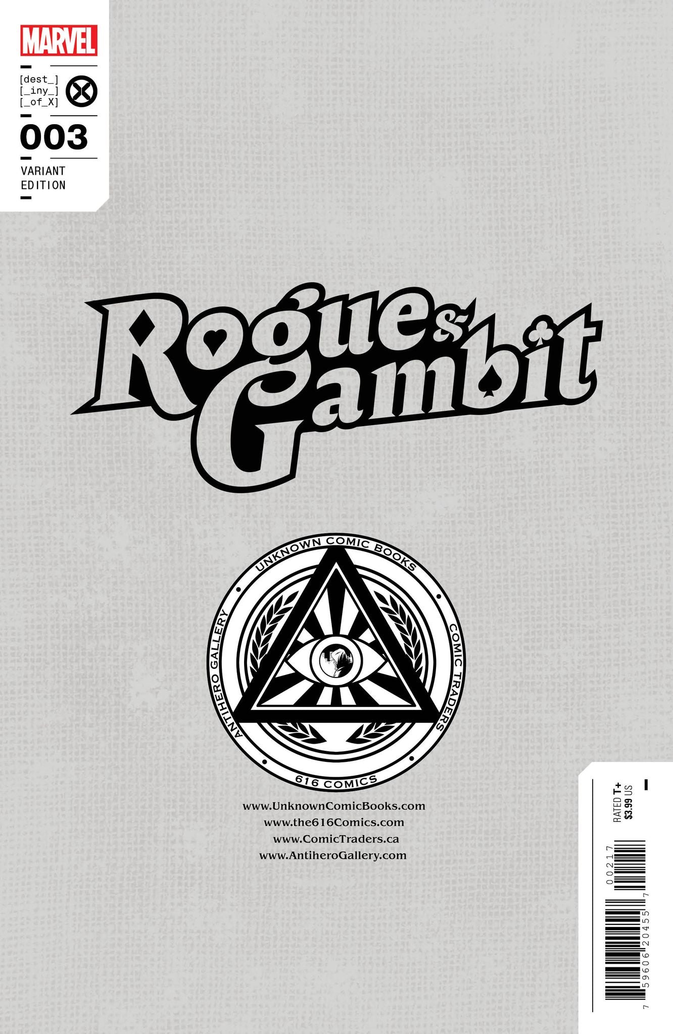 ROGUE & GAMBIT #3 UNKNOWN COMICS IVAN TAO EXCLUSIVE VAR CGC 9.8 BLUE LABEL (12/27/2023)