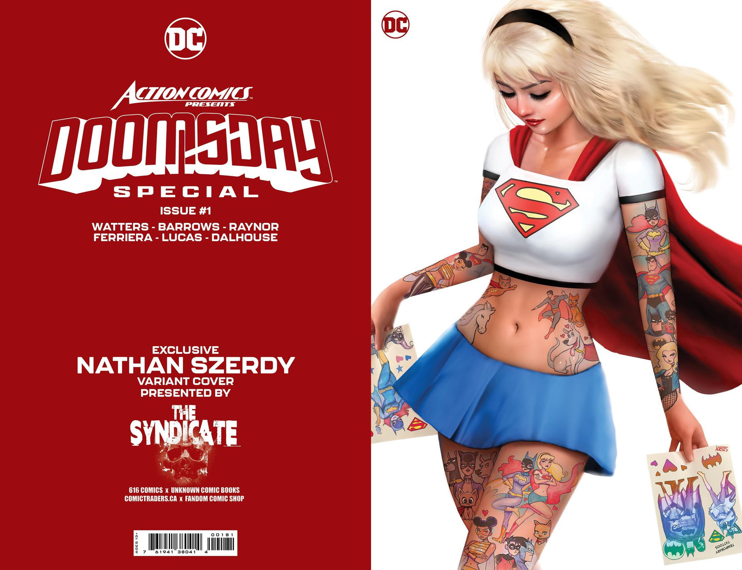 [SIGNED W/ COA] ACTION COMICS PRESENTS DOOMSDAY SPECIAL #1 (ONE SHOT) NATHAN SZERDY (616) EXCLUSIVE TATTOO VIRGIN VAR (10/11/2023)